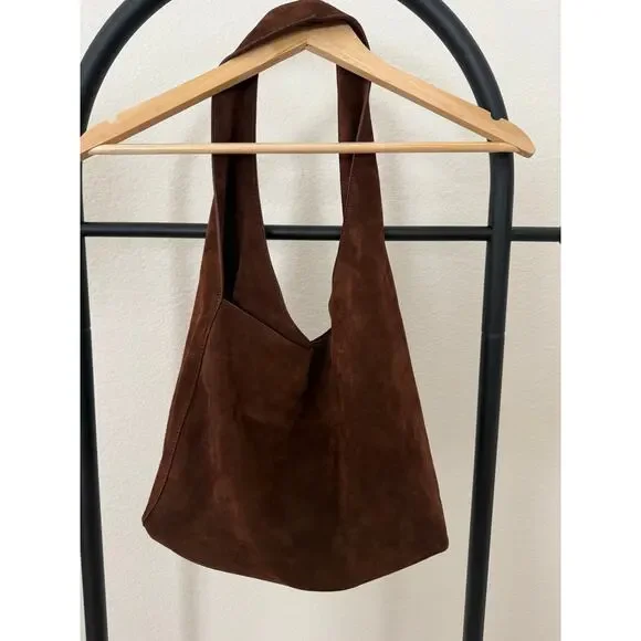 Quince NEW Italian Suede Slouchy Shoulder Bag, Color: Whiskey - Picture 4 of 9